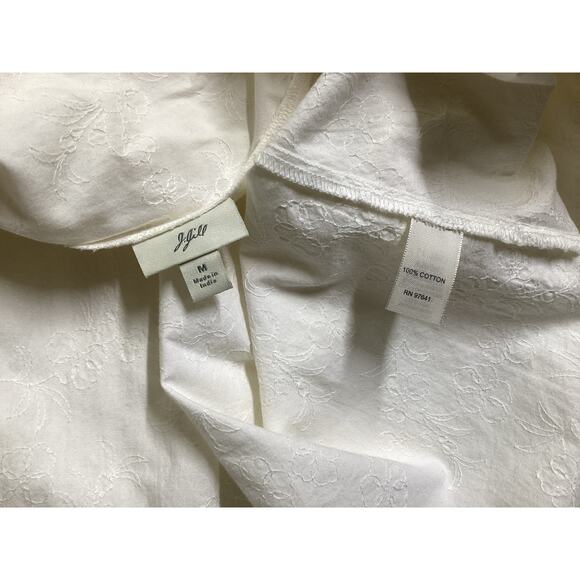 J. Jill Cardigan lightweight Jacket 100% cotton White Size Medium - Picture 5 of 5